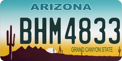 AZ license plate BHM4833