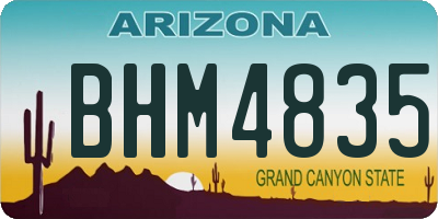 AZ license plate BHM4835