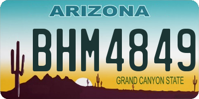 AZ license plate BHM4849