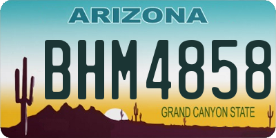 AZ license plate BHM4858