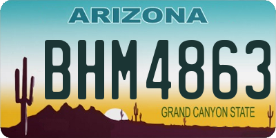 AZ license plate BHM4863