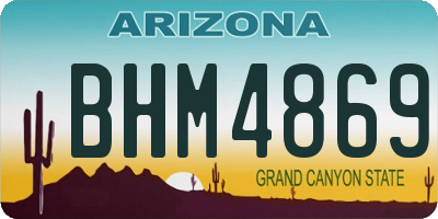 AZ license plate BHM4869