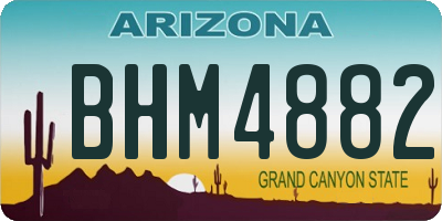 AZ license plate BHM4882