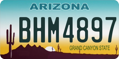 AZ license plate BHM4897