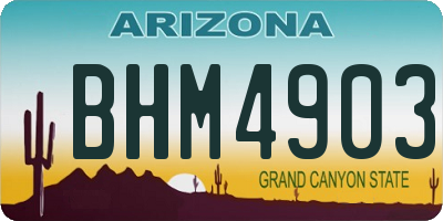 AZ license plate BHM4903