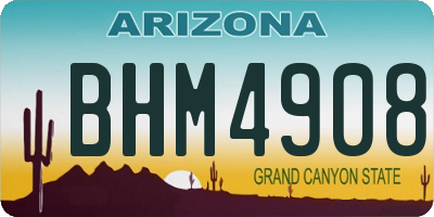 AZ license plate BHM4908