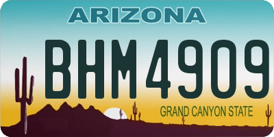 AZ license plate BHM4909