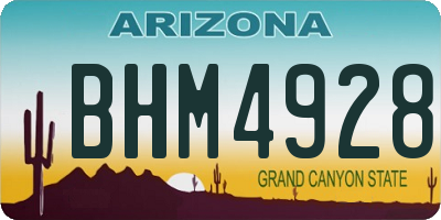 AZ license plate BHM4928