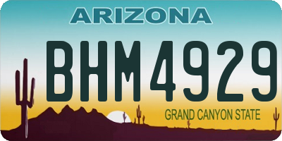 AZ license plate BHM4929