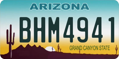 AZ license plate BHM4941