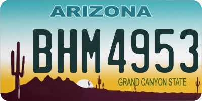 AZ license plate BHM4953