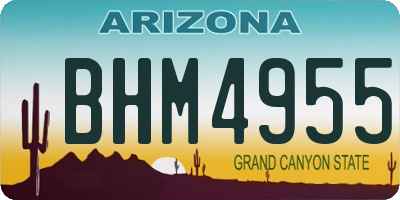 AZ license plate BHM4955