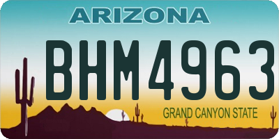 AZ license plate BHM4963