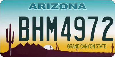 AZ license plate BHM4972