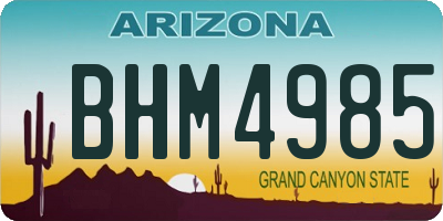 AZ license plate BHM4985