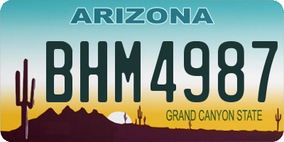 AZ license plate BHM4987