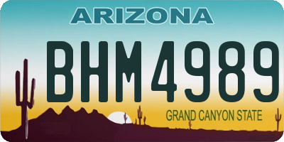 AZ license plate BHM4989