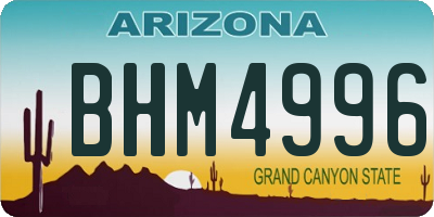 AZ license plate BHM4996