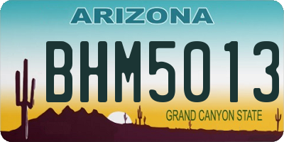 AZ license plate BHM5013