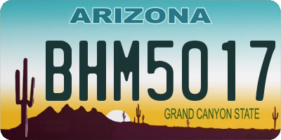 AZ license plate BHM5017