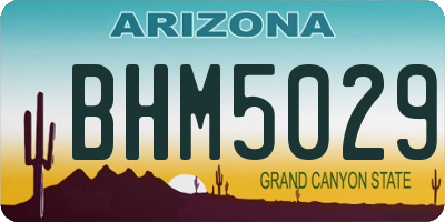 AZ license plate BHM5029