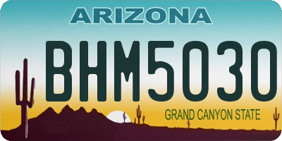 AZ license plate BHM5030