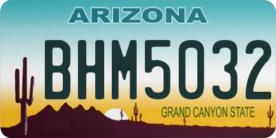 AZ license plate BHM5032
