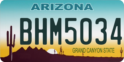 AZ license plate BHM5034