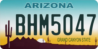 AZ license plate BHM5047