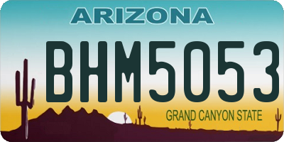 AZ license plate BHM5053