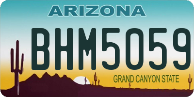 AZ license plate BHM5059