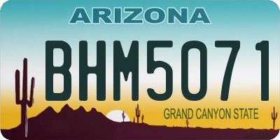 AZ license plate BHM5071