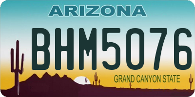 AZ license plate BHM5076