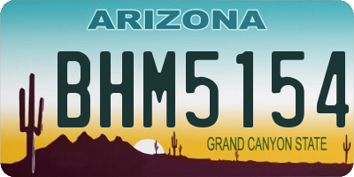 AZ license plate BHM5154
