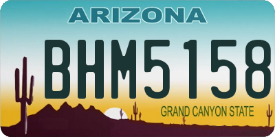 AZ license plate BHM5158