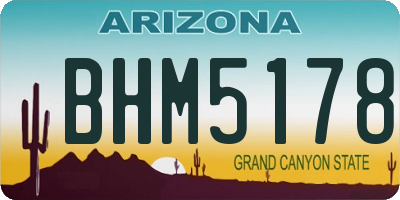 AZ license plate BHM5178