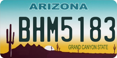 AZ license plate BHM5183