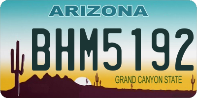 AZ license plate BHM5192