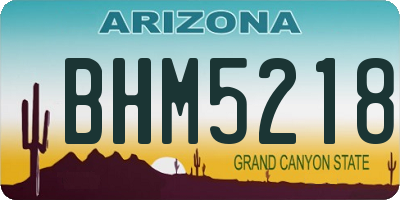 AZ license plate BHM5218