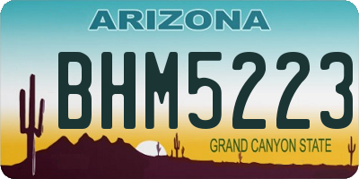 AZ license plate BHM5223