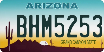 AZ license plate BHM5253