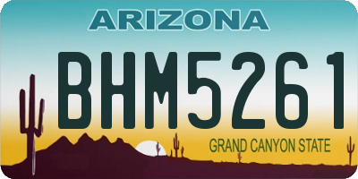 AZ license plate BHM5261