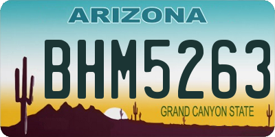 AZ license plate BHM5263