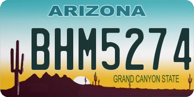 AZ license plate BHM5274