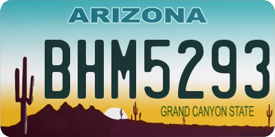 AZ license plate BHM5293