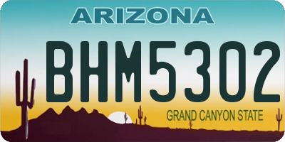 AZ license plate BHM5302