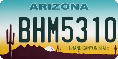 AZ license plate BHM5310