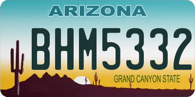 AZ license plate BHM5332