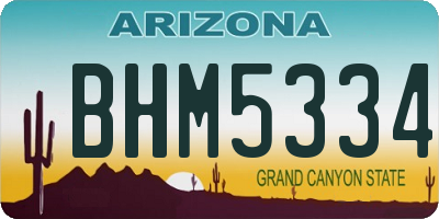 AZ license plate BHM5334