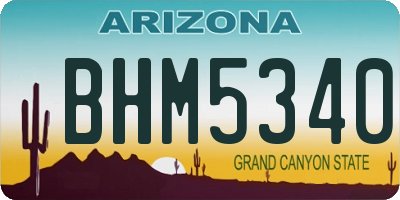 AZ license plate BHM5340
